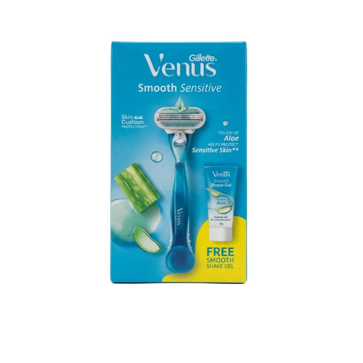Gillette Venus Smooth Sensitive Razor for Women (with Free Shave Gel)