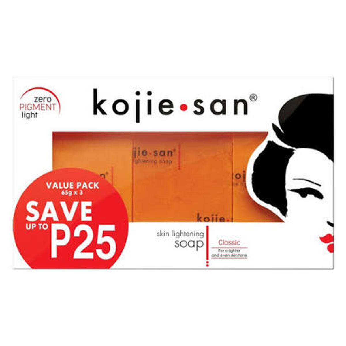 Kojie San Skin Lightening Kojic Acid Soap 3x 65g (Pack of 3)